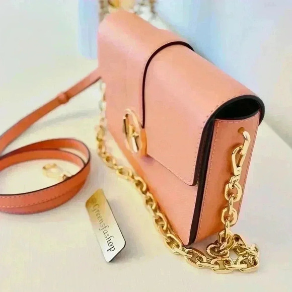 Michael Kors Carmen Medium Monogram Flap Crossbody leather sherbert - Picture 3 of 11